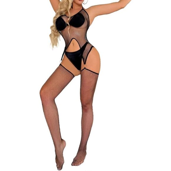 Fishnet Body Stockings Mesh Lingerie Bodysuit Body Soft BDSM Bondage Cosplay NWT - Picture 5 of 6